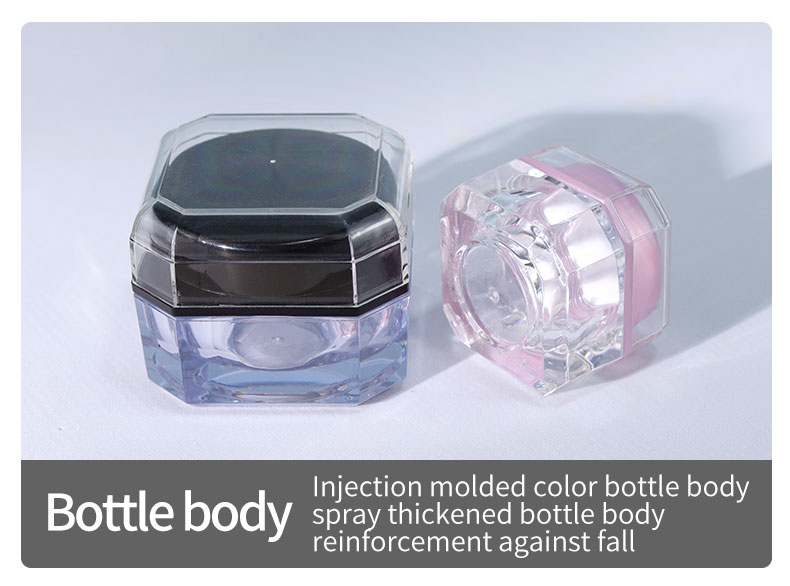 Octagonal Shape Plastic Double Wall Jars 5g 15g Transparent Cream Jar For Cosmetic Packaging Needs