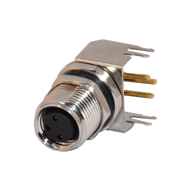 M8 6pins Female 90 Degree 4pins Female Panel Mount Connector Sensor Socket Receptacle
