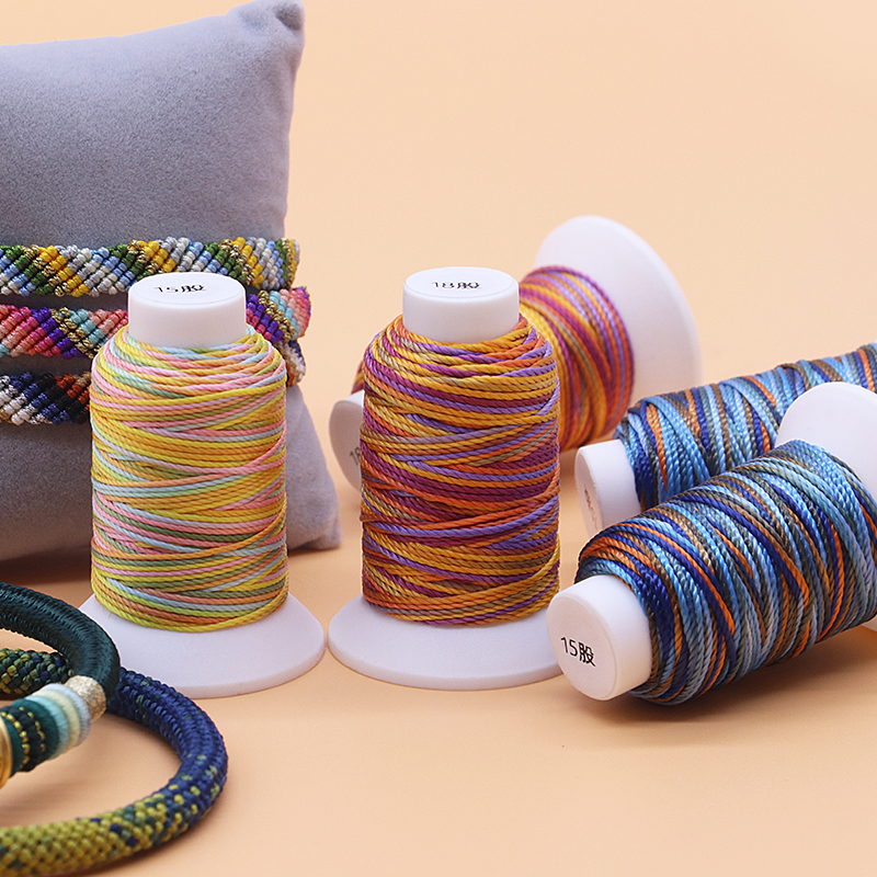 1.0mm MERCERIZED Colorful Braided Rope Handmade Braided Thread Friendship Bracelets