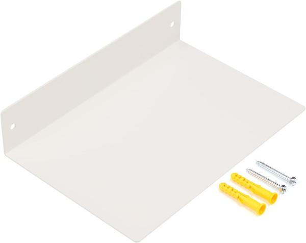 Wall Organizer L-Shaped White Metal Floating Shelf Modern Heavy Duty Wall Mount