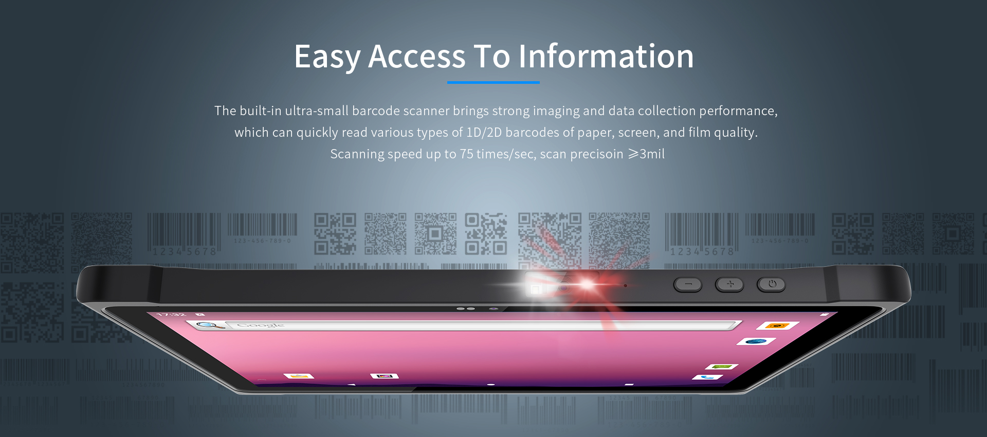 650g 10 inch P65 Waterproof 5G Tablet with 1- 4G LTE 2D Barcode Scanner NFC GPS 9500mAh Battery