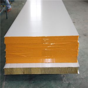 China sandwich panel homes 50mm rock wool sandwich board with fireproof on sale