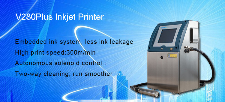 V280P Industrial Inkjet Date Code Printer For Bottle Cap To Prinmt 4 Lines Date Batch Number