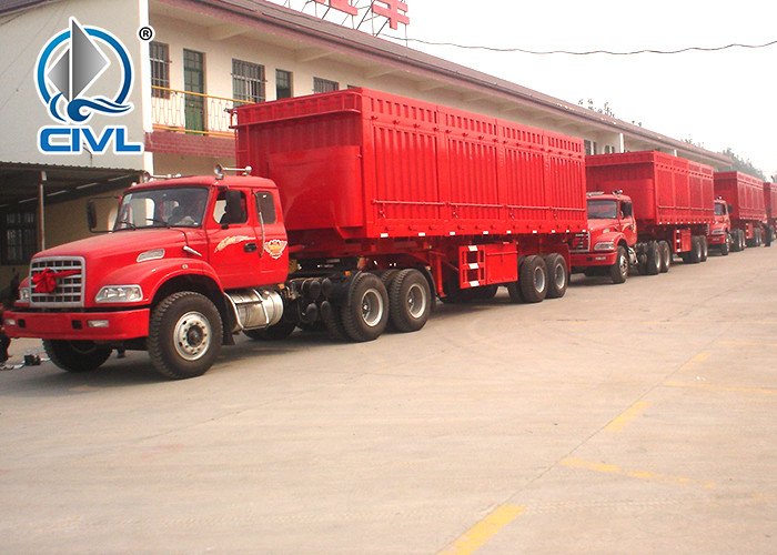Side Dump 3 Axle 40T Semi Trailer Trucks