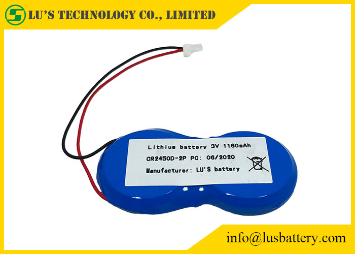 3v 1200mah Limno2 Battery Pack CR2450-2P 2P Connector No Rechargeable