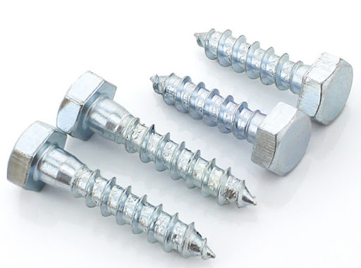 Steel Blue White Zinc External Hexagonal Self Tapping Wood Screw DIN571 for Furniture