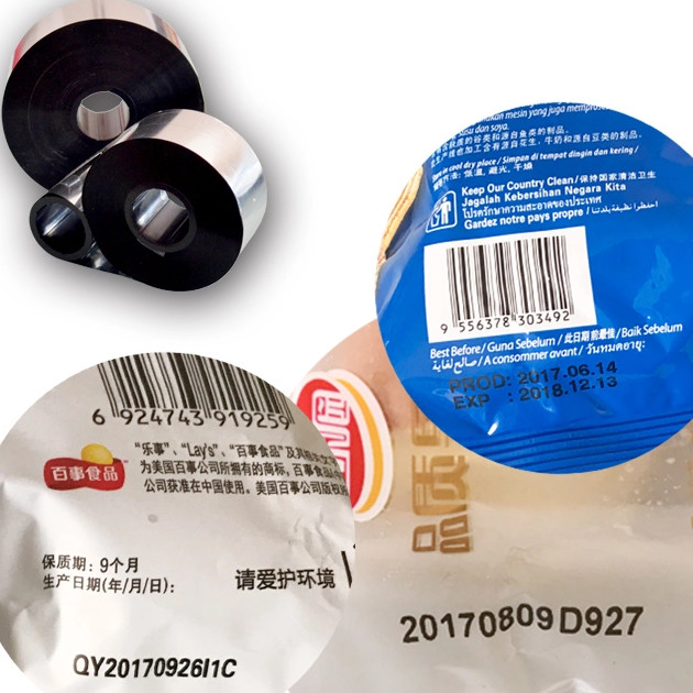 High Quality Stamping Ribbon 55mm 1100M videojet 6210 Date Coding Printer tto ribbon For Date Coder