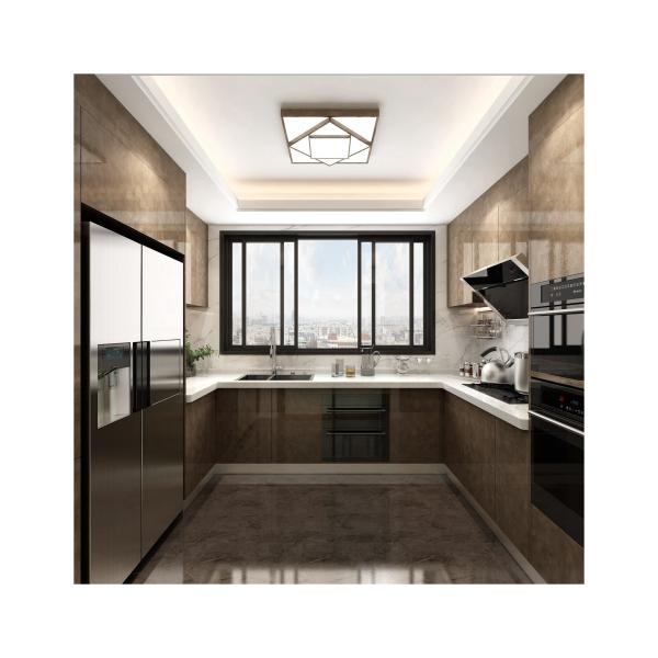 European Style Gloss Kitchen Cabinets with HDF Door Material and Customizable