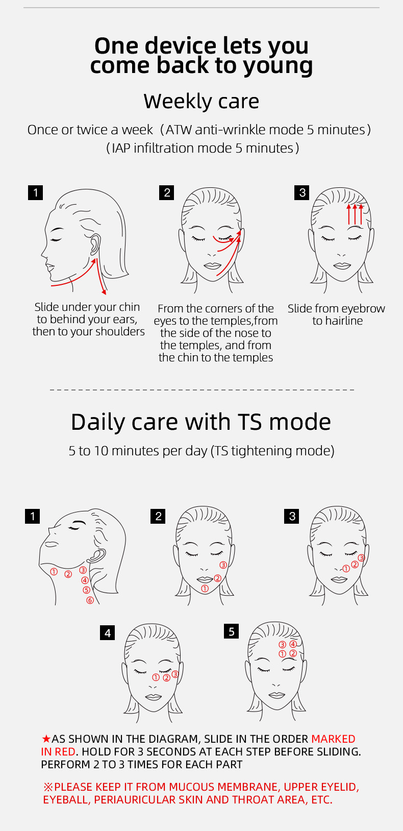 Anti Aging 4 Gears 15minutes Handheld Led Facial Light