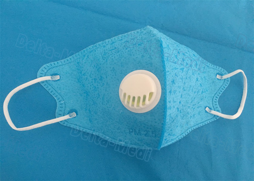 Blue Earloop N95 Dust Disposable Face Mask With Valve Anti Pollution