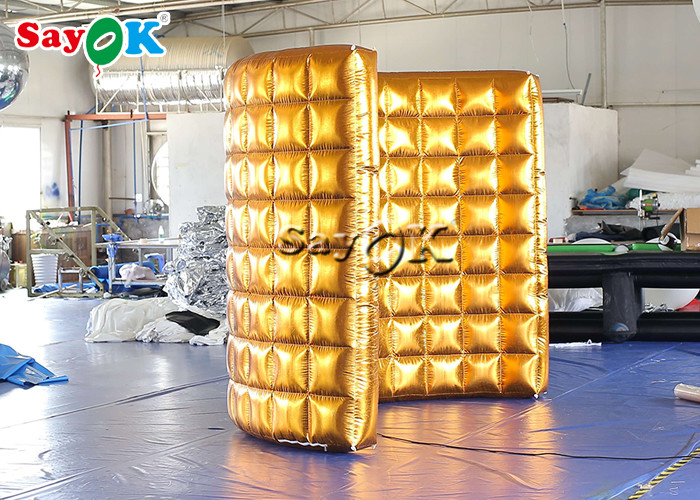 Event Booth Displays Gold Curve Led Portable Photo Booth Wall For Party Advertising Wedding
