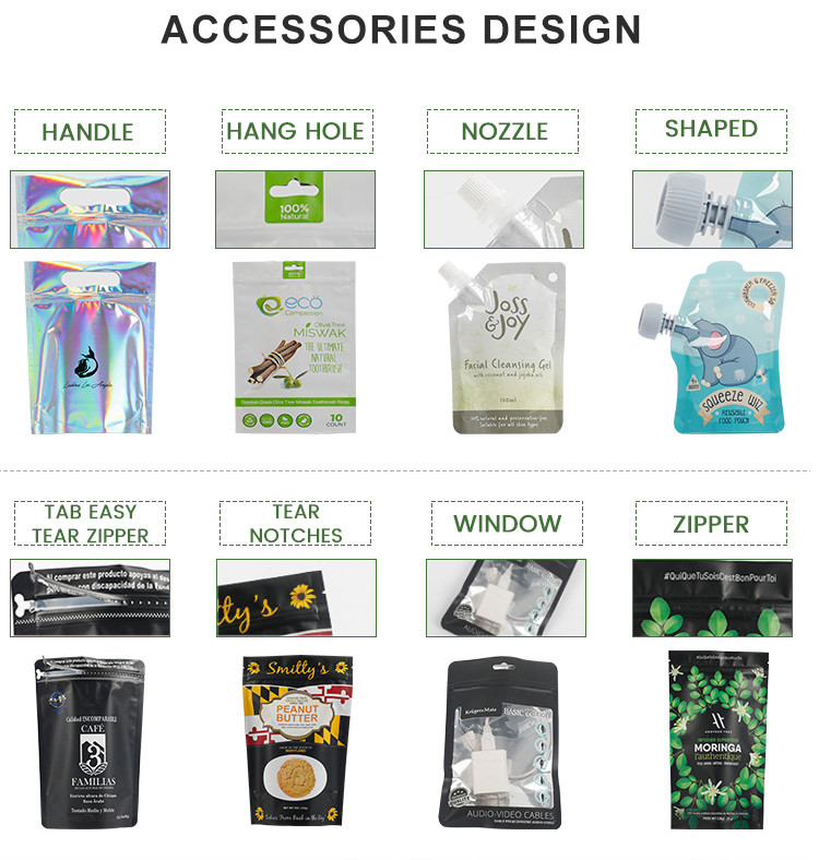 Food Kraft Compostable Heat Seal Bags Eco Friendly Digital Printing Custom Logo Packaging