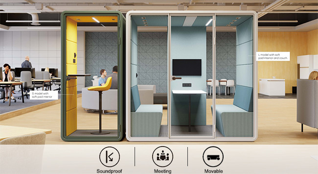 Model SL Office Pods With PET Acoustic Felt Elevate Communication And Inspire Collaboration