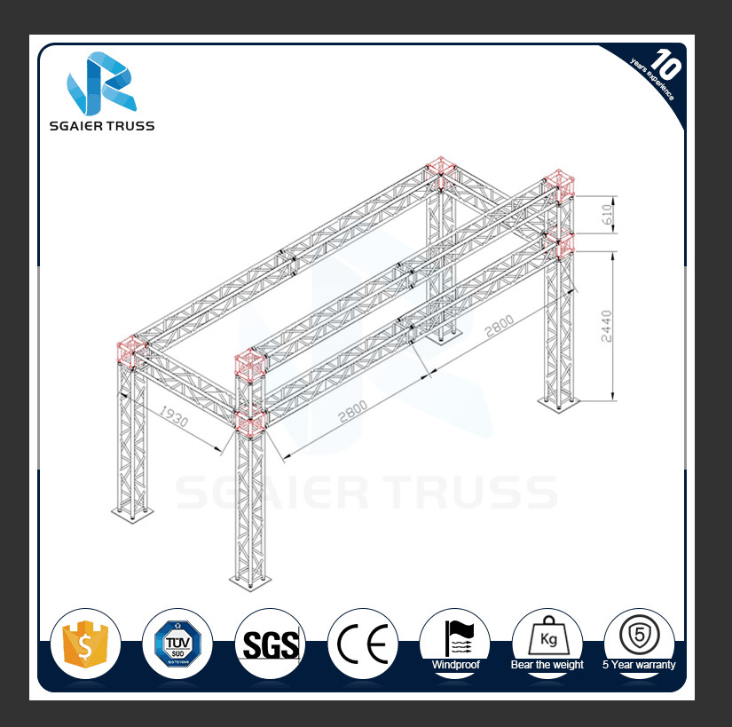 Black Structural Aluminum Truss Display For Exhibition Trade Show Booth