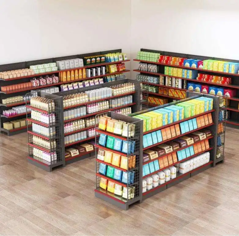 Factory Custom rak gondola supermarket store shelves supermarket shelves for sale