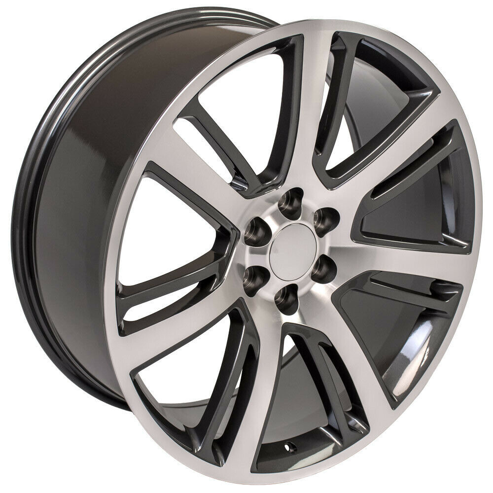 4738 Cadillac Escalade Replica Wheels 24x10 Truck Wheels Fits Gunmetal Mach'D GMC