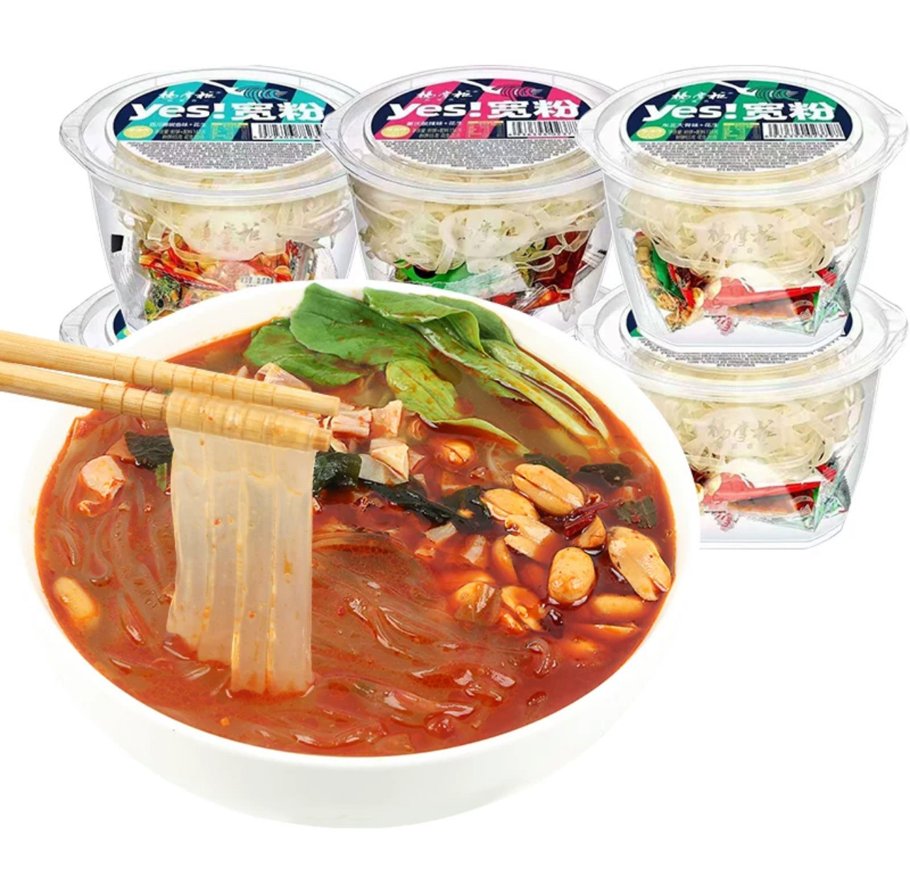 Non Fried YES Wide Instant Vermicelli With Peanut Chongqing Sour And Spicy Flavor