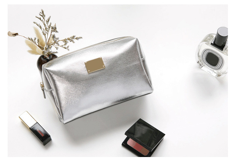 Luxury Beautiful Small Cross Stripe Leather PU Makeup Bag