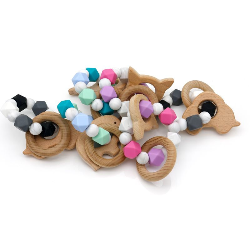 Baby Silica Gel Grip Teether Basic Teething Rattle 0 To 24 Months