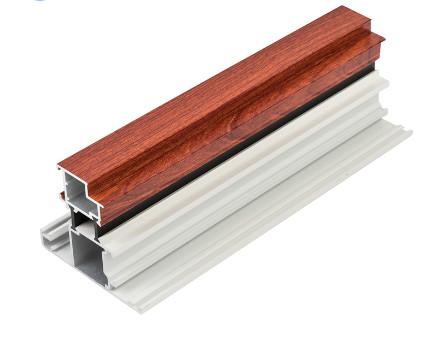 Thermal Break Wood Finish Aluminium Profiles / Wood Finish Extrusion Profile For