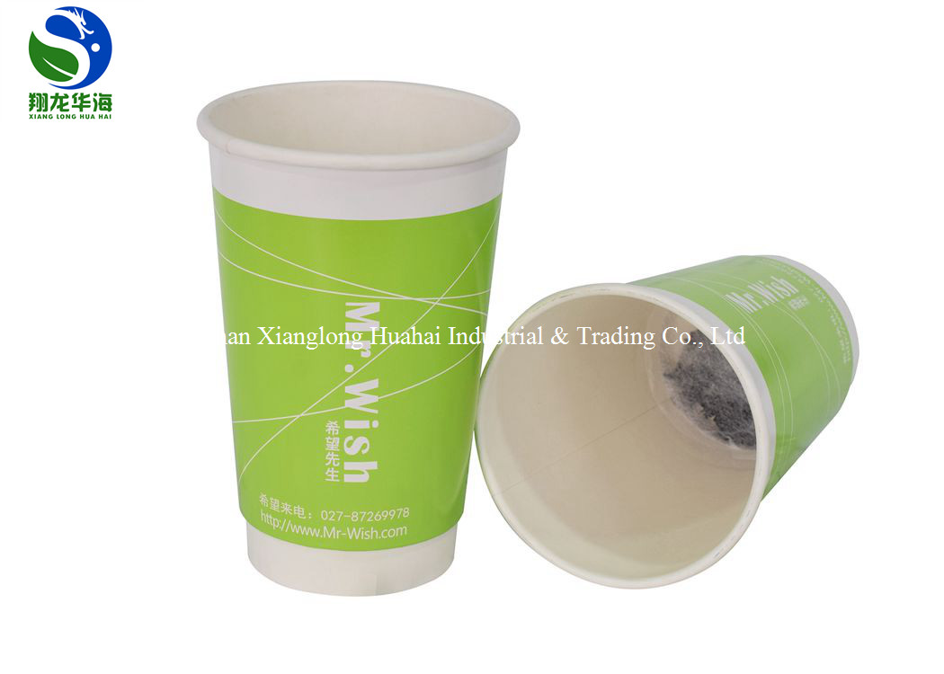 Eco Friendly Custom Disposable Instant Tea Bio Paper Cups Double Wall Insulated