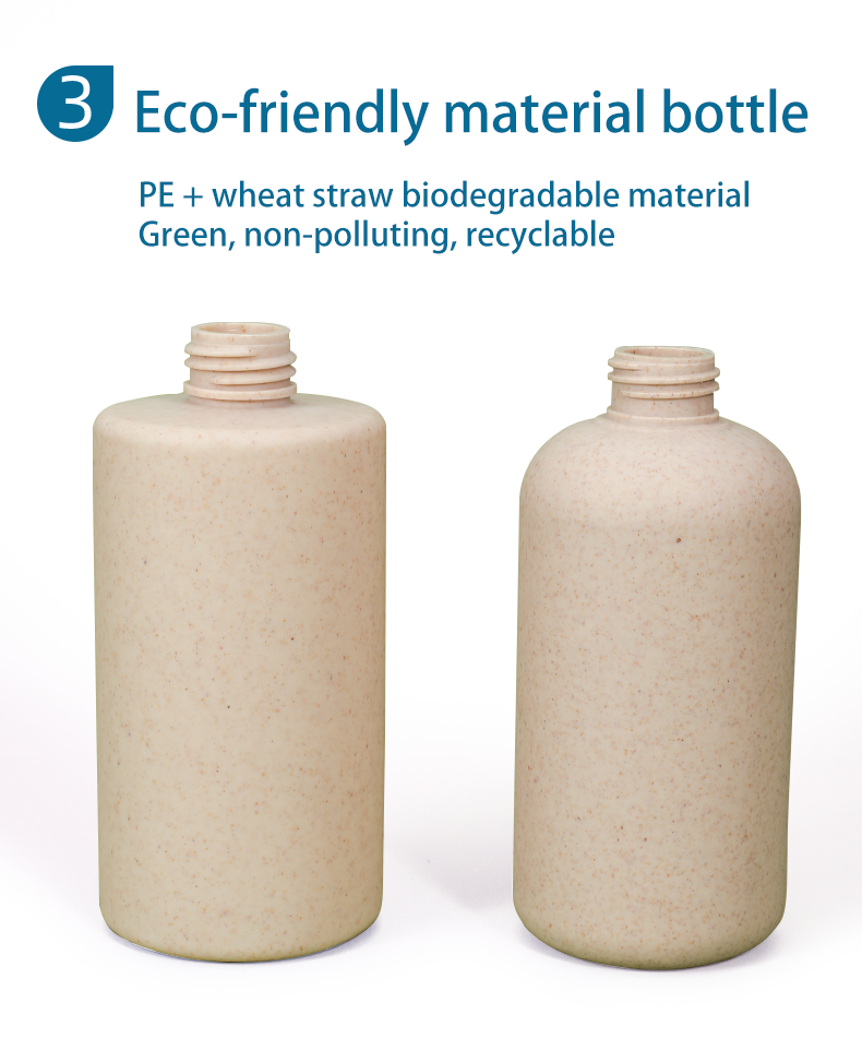 Wheat Straw Base Material Flip Top Cap Bottle for Customized Lotion Packaging