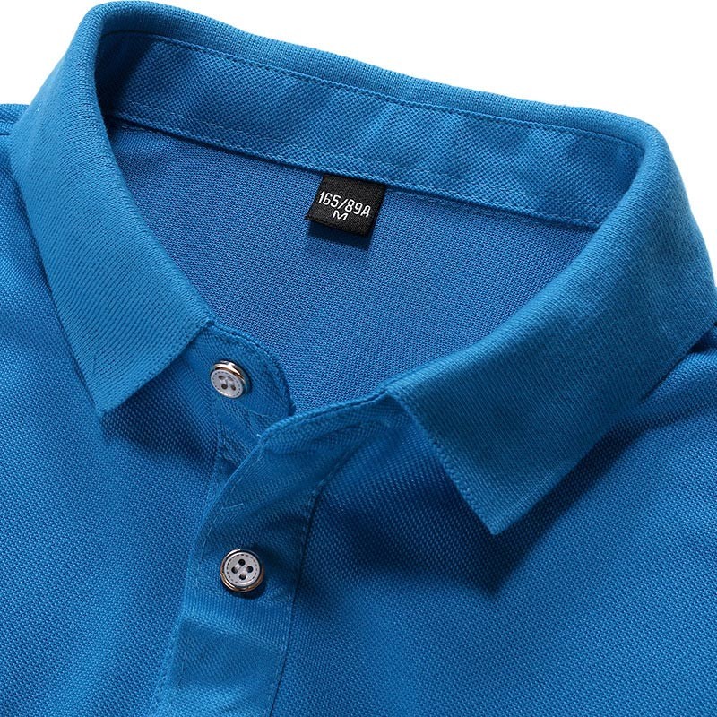 Pure Color Simple Breathable Business Casual Polo Short Sleeve 90% Polyester T Shirts