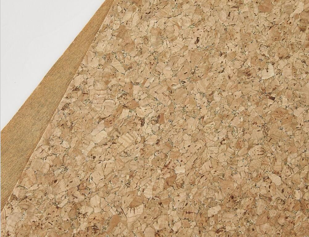Cork Leather with Natural Cork Veneer and PU Backing for Bag, Sofa, Wallet etc