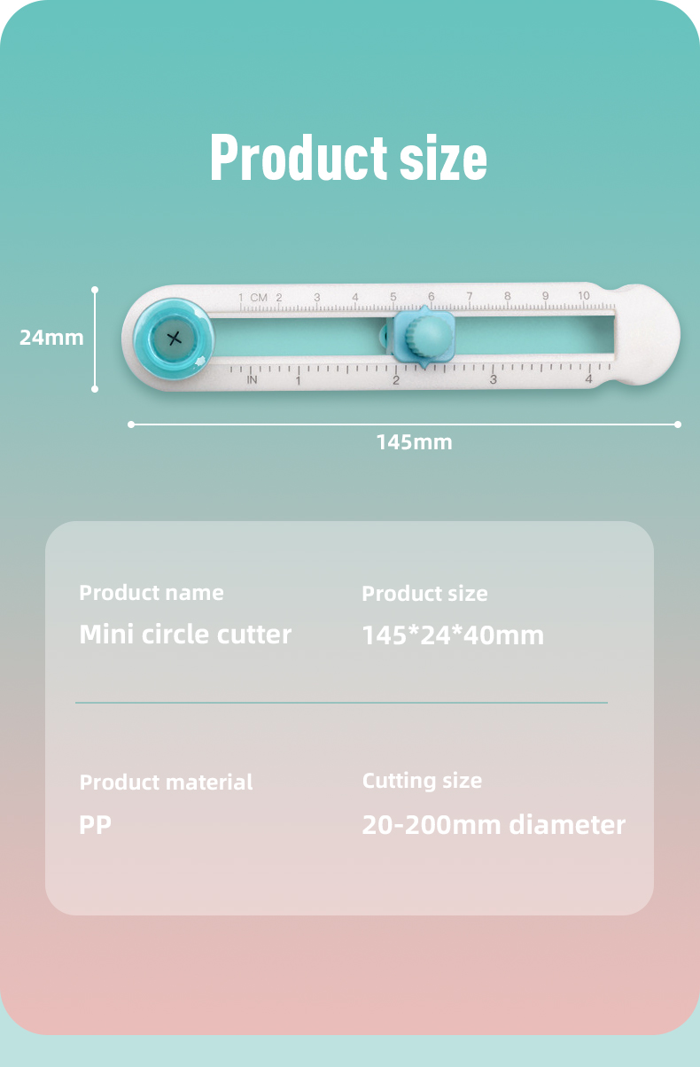Manual Rotating Compass Knife Fillet Cutter Round Paper Utility Knife Cutting Tool for DIY