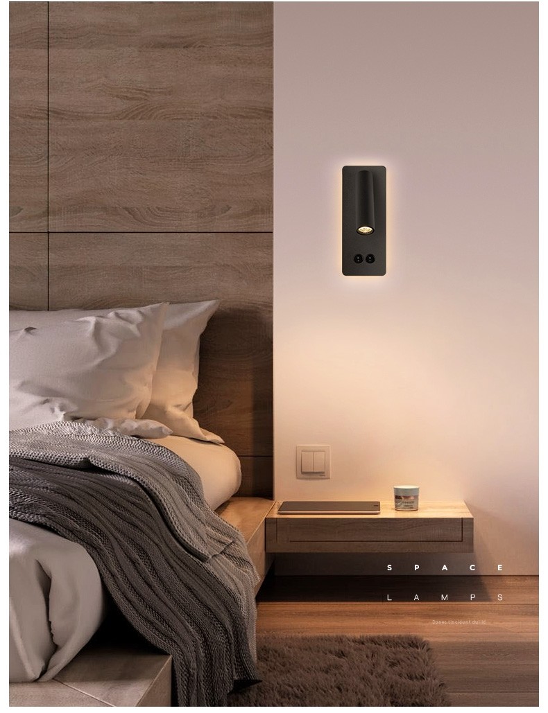 Reading Wall Lamp Reading room 3W Bedside Bedroom ambient lighting book Room Lighting hotel Fixture Sconce For villa