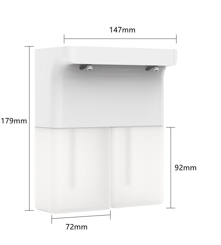 Office Plastic Automatic Soap Dispenser 600ML 1200mAh Usb Rechargeable