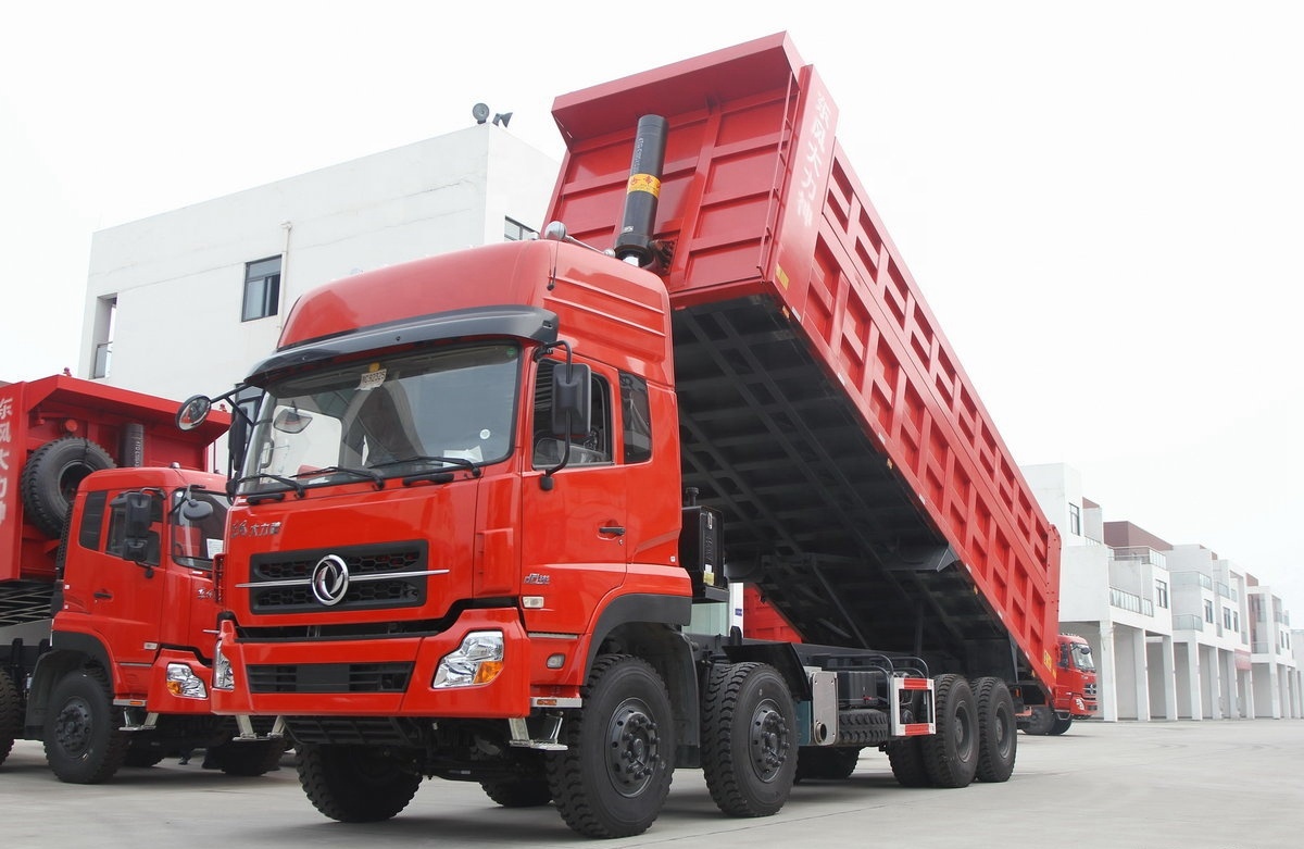 Flat Head Double Axle Dumper 12 Wheel 350hp 8X4 Hydraulic Lift Heavy Duty Dump Truck