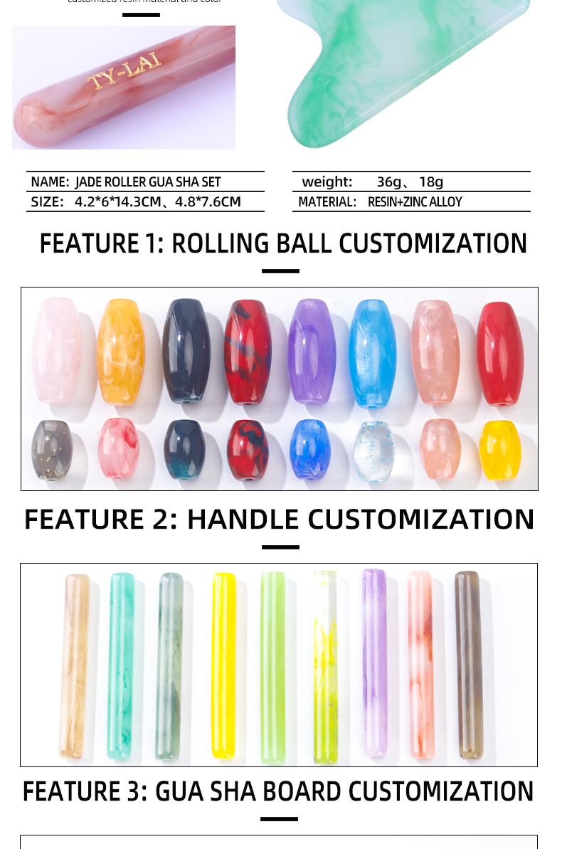 Anti Aging Face Jade Roller Set Rose Quartz Massage Roller
