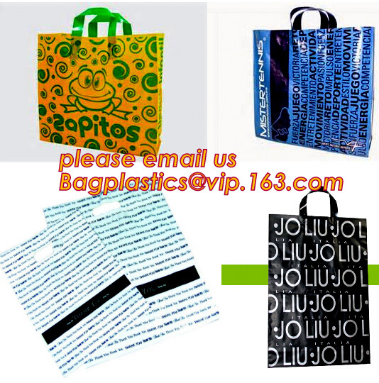 Custom logo HDPE / LDPE patch handle die cut plastic shopping bag for carrying bread,Die Cut Handle Shopping Bag bagease
