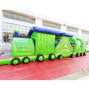 Train Bouncy Castle 13.2X4.7X3M Inflatable Obstacle Course