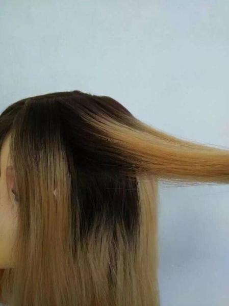 5A 10Inch Short Human Hair Jewish Wig Dark Root,Human Hair Wig