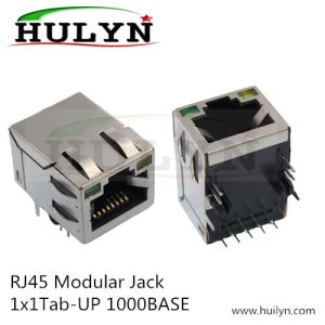 Shielded RJ45 Modular Jack Connector, Through Hole Type,with LED,THT, 1G Mbps