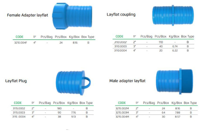 Irrigation PP Fitting for 4 Inch to Connect Layflat Hose