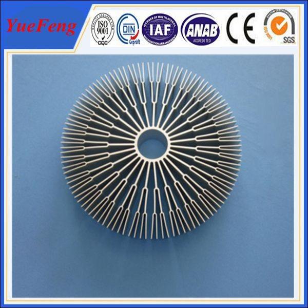 Aluminum alloys round 6082/ OEM sunflower heat sink,round aluminum extrusion