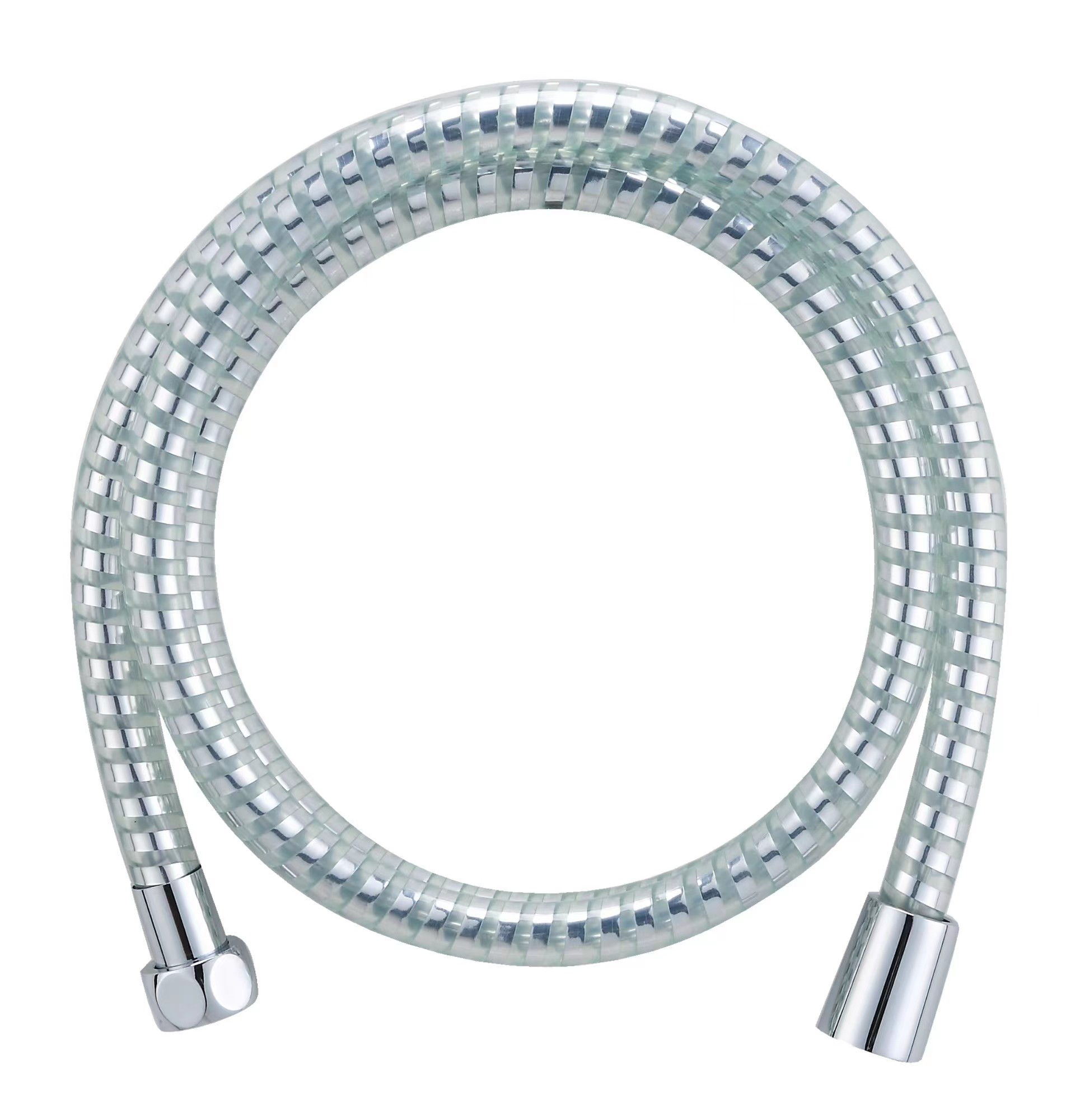 Silver 304 Stainless Steel Shower Hose Extra Long Chrome Handheld Hose For Bathroom