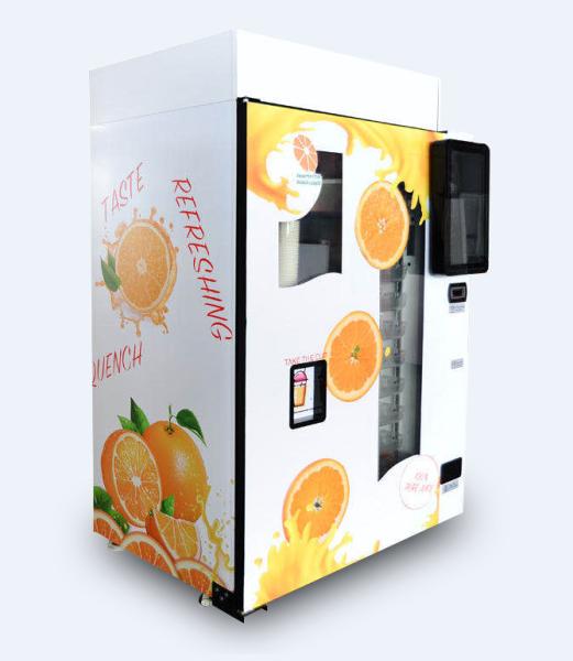 Auto Coin Operated Freshly Squeezed Orange Juice Vending Machine Refrigeration