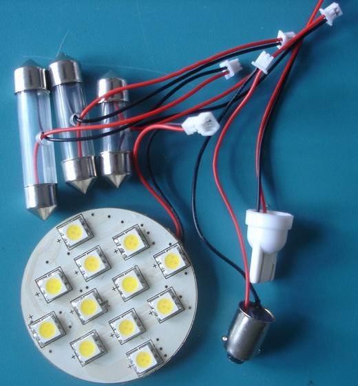 Customizable portable pure white 90 degree 3528smd 12leds led car interior dome
