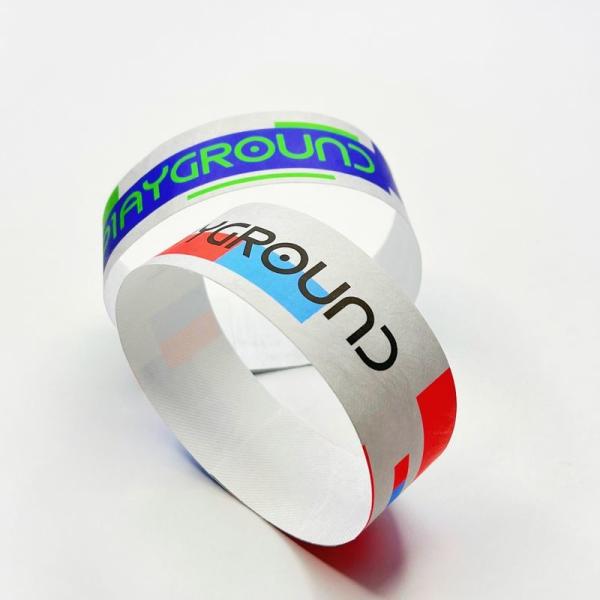 Waterproof Custom Logo Printing Tyvek Paper Wristbands for Event Party Meeting