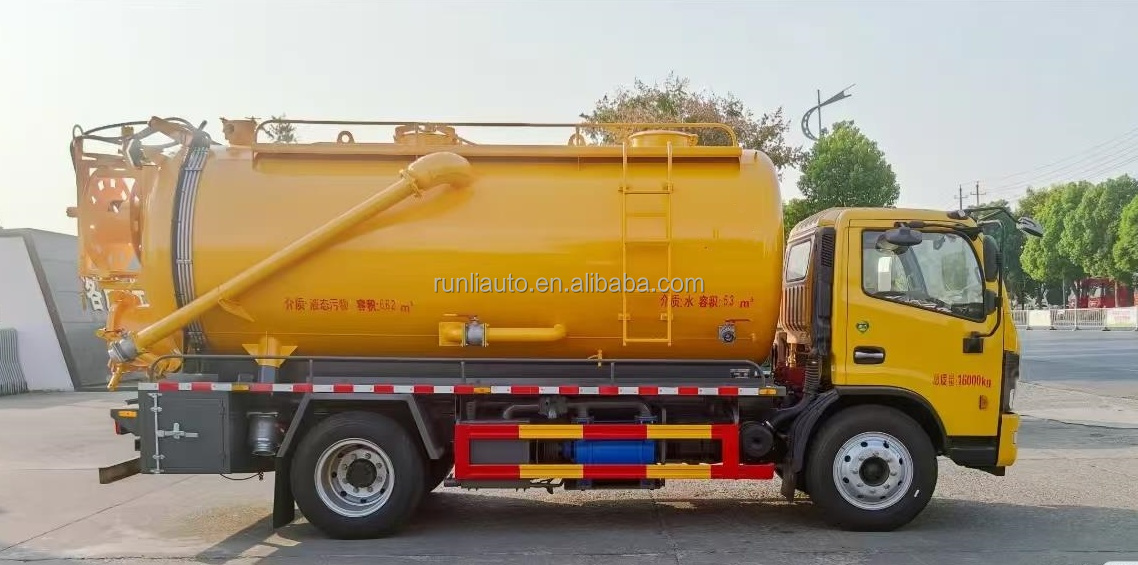 China Factory Price DFAC DongFeng 1000L to 20000L Vacuum Suction Machine Truck Septic Tank Truck Sewage Fecal Suction Truck