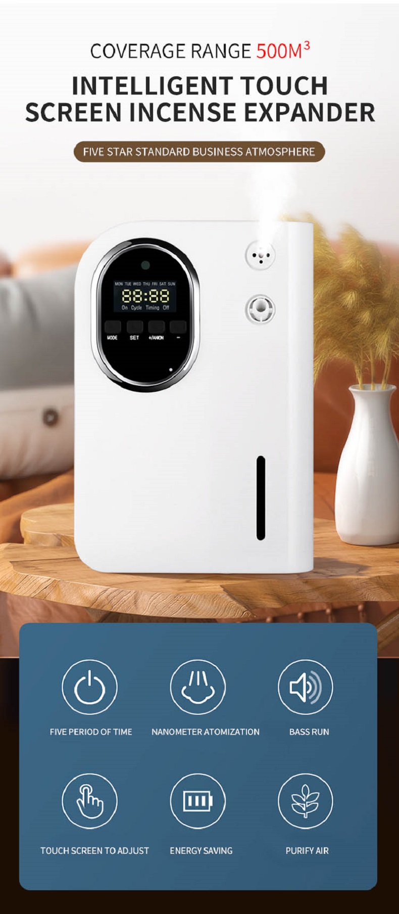 2023 New Arrival Aroma Diffuser Large Coverage 160ml Portable Essential Oil Diffuser Quiet Negative ion purify scent diffuser