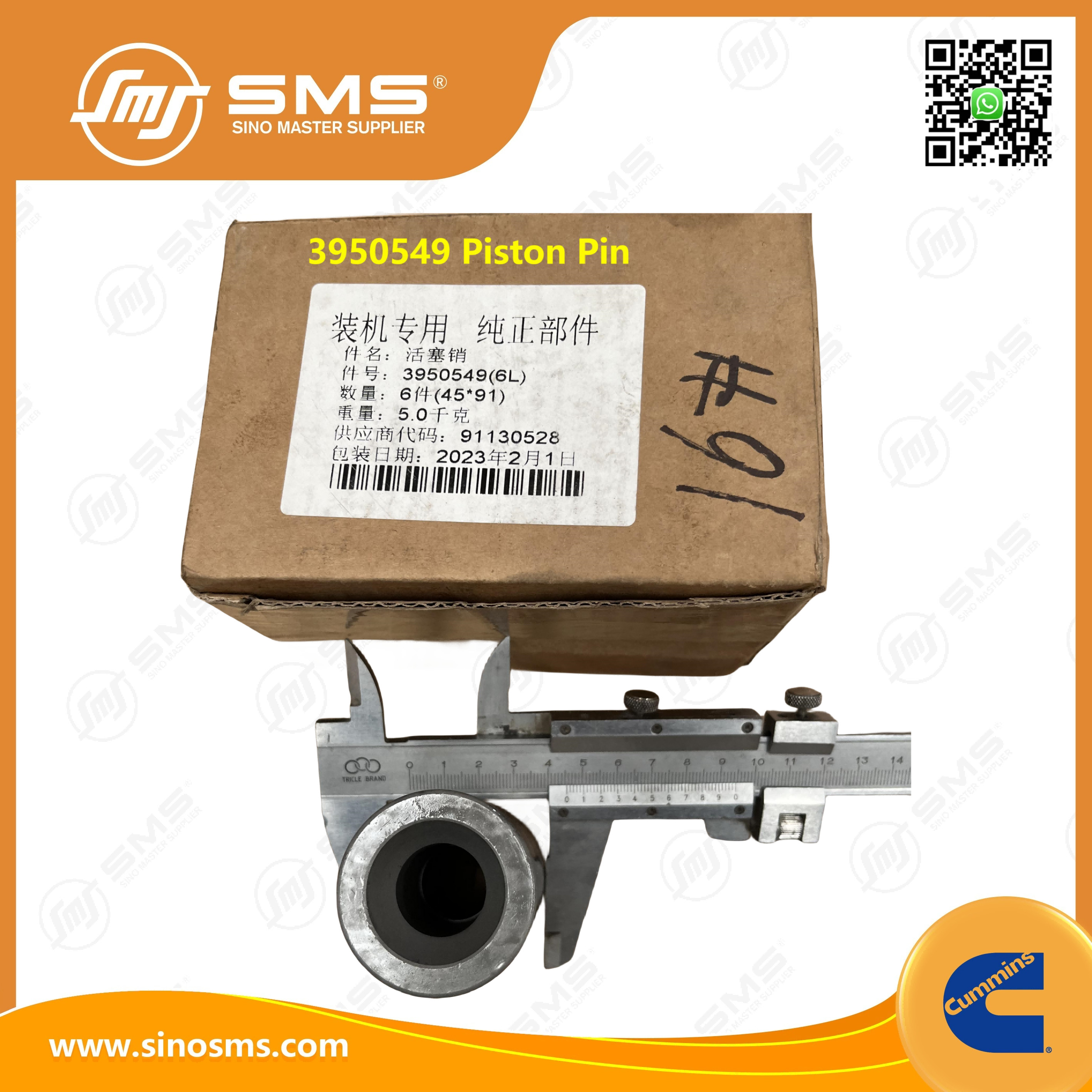 3950549 Piston Pin CUMMINS Engine Parts 6L 6CT 8.9 Diesel Engine Parts