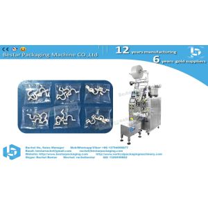 Plastic hooks pouch packing machine with three counting vibration bowls
