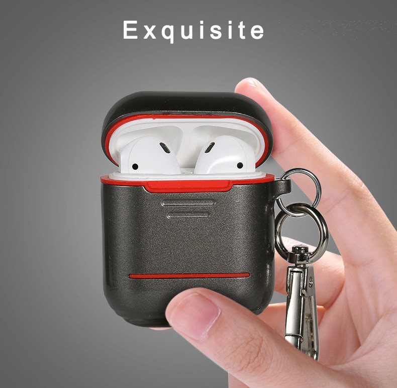 Shockproof Case Cover Portable Protective Silicone Metal Skin Cover Case for Airpods 2 & 1