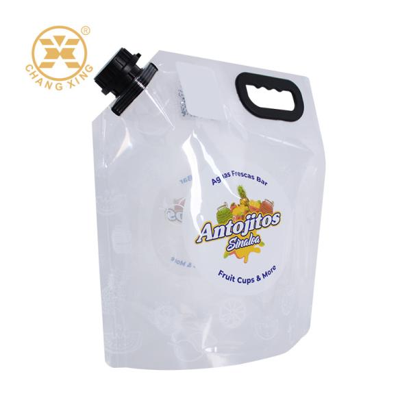 Food Grade Fruit Flavored Soda Packing Spout Bag Tomato Drink Pouch With Spout