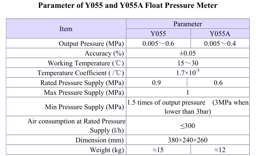 Floating ball 0.05-0.6MPa air pressure standard instrument pressure calibrator